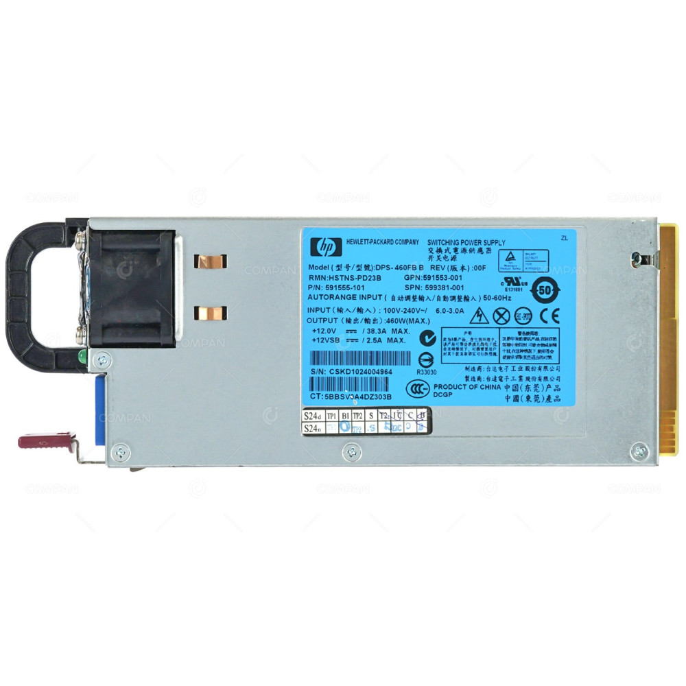 599381-001 HP 460W CS PLATINUM POWER SUPPLY FOR HP PROLIANT DL380 G6 G7